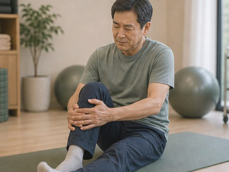 50대남성 무릎스트레칭
