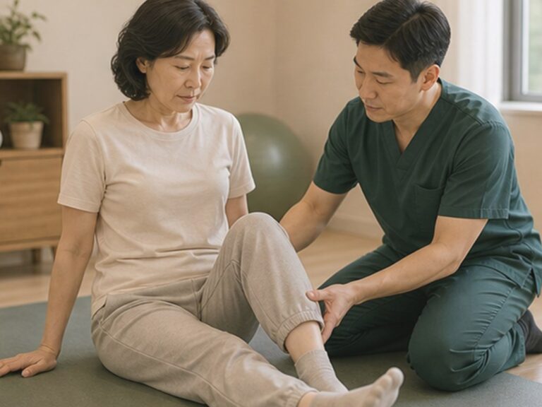 50대여성 무릎운동지도